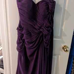 Floor length Eggplant Bridesmaid Dress